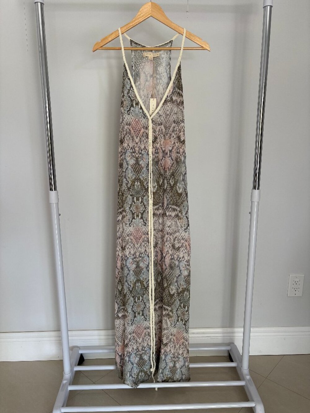 LOVESTITCH Snake Print Maxi Dress NWT